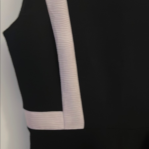 Pro LIND Black and White Asymmetrical Sleeveless Midi Dress - Picture 7 of 9